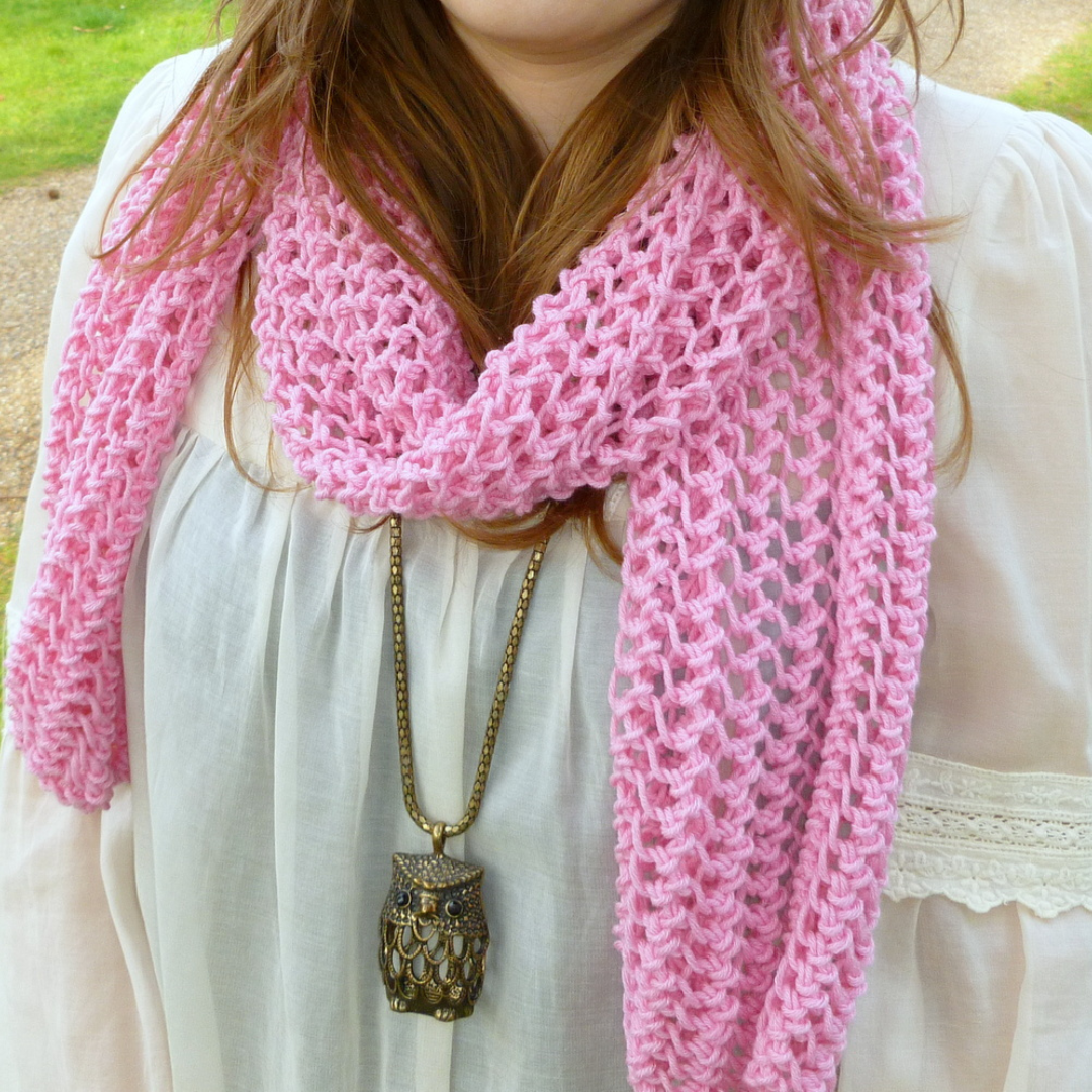 NEW! PDF knitting pattern - lace stitch scarf