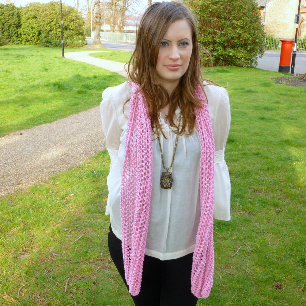 NEW! PDF knitting pattern - lace stitch scarf