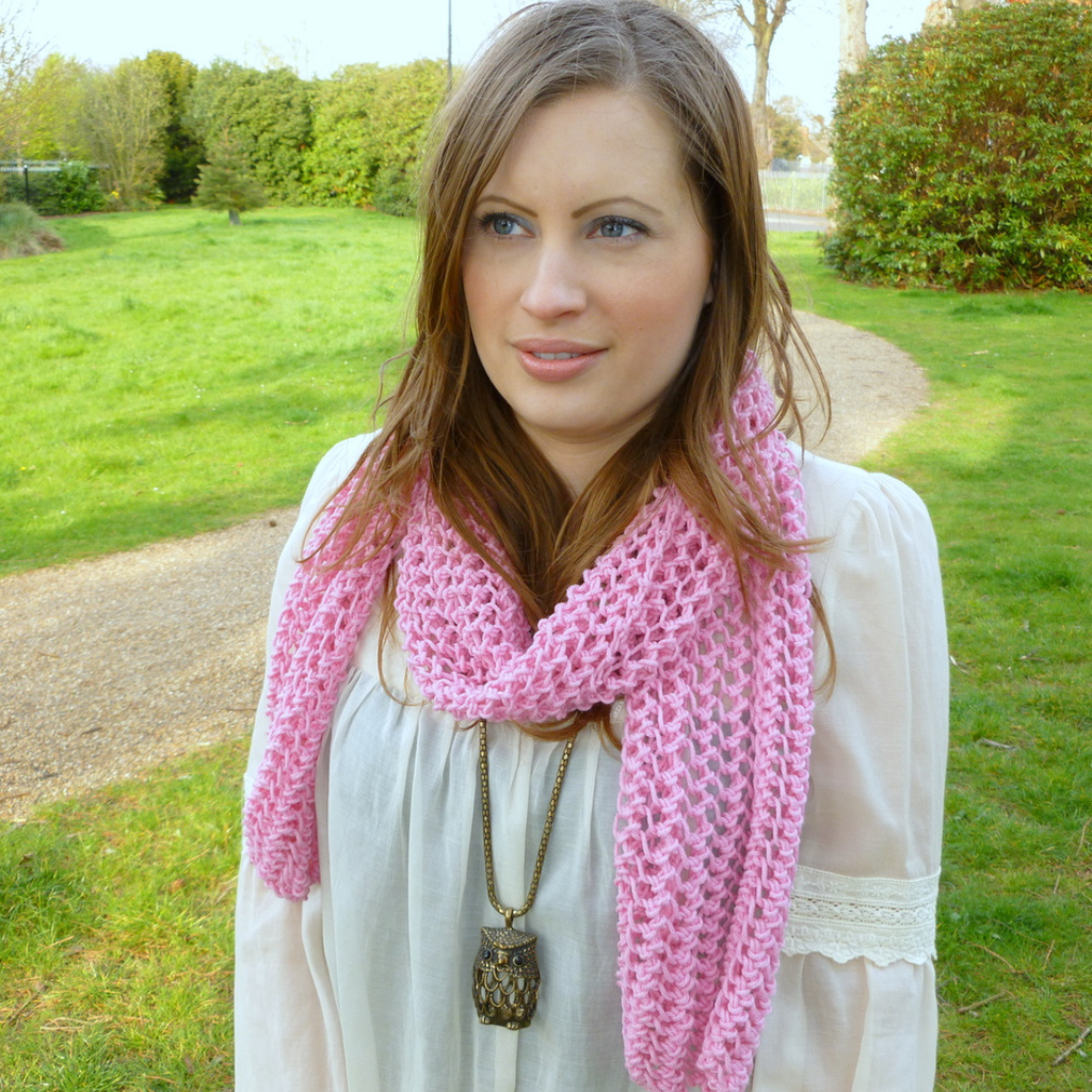 NEW! PDF knitting pattern - lace stitch scarf