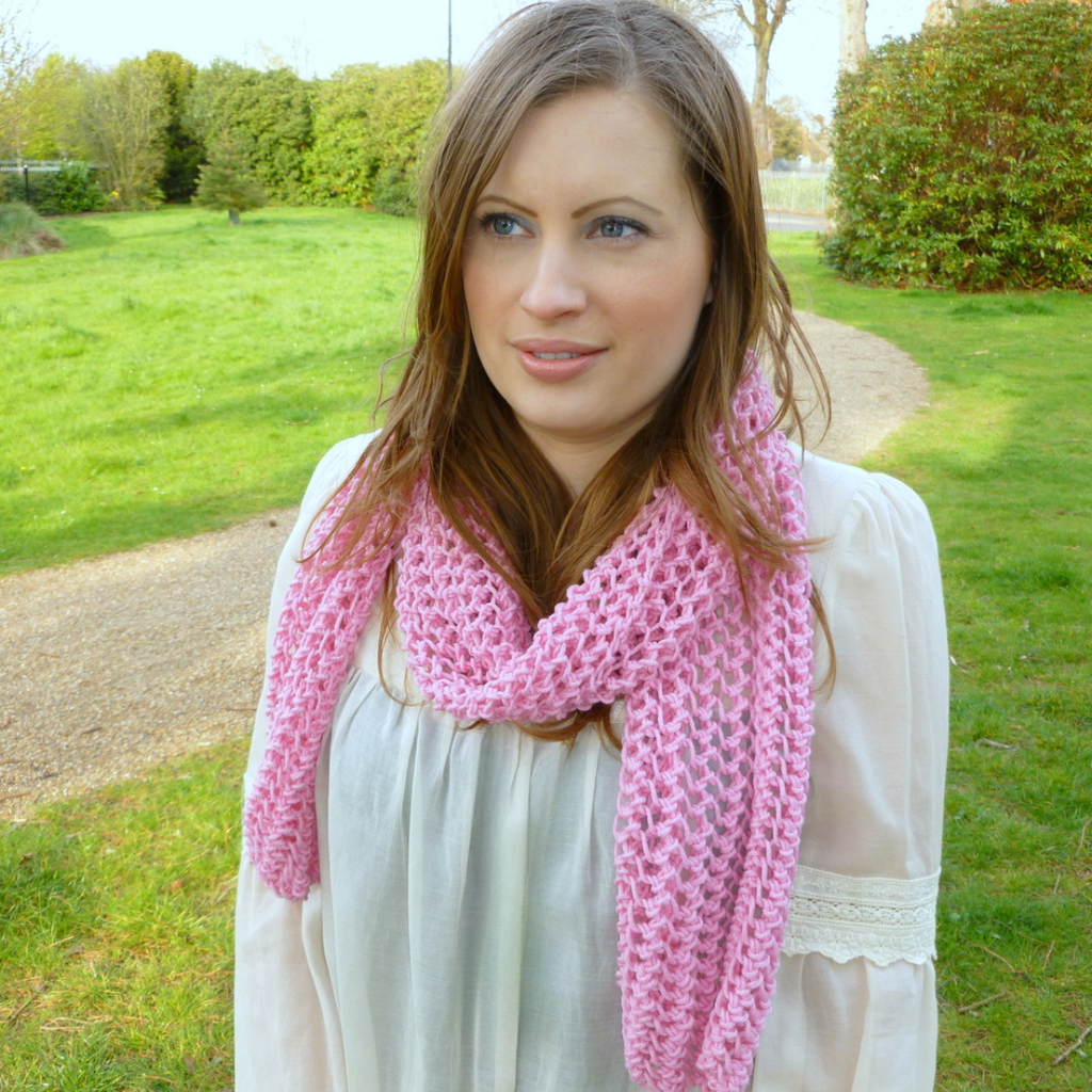 NEW! PDF knitting pattern - lace stitch scarf