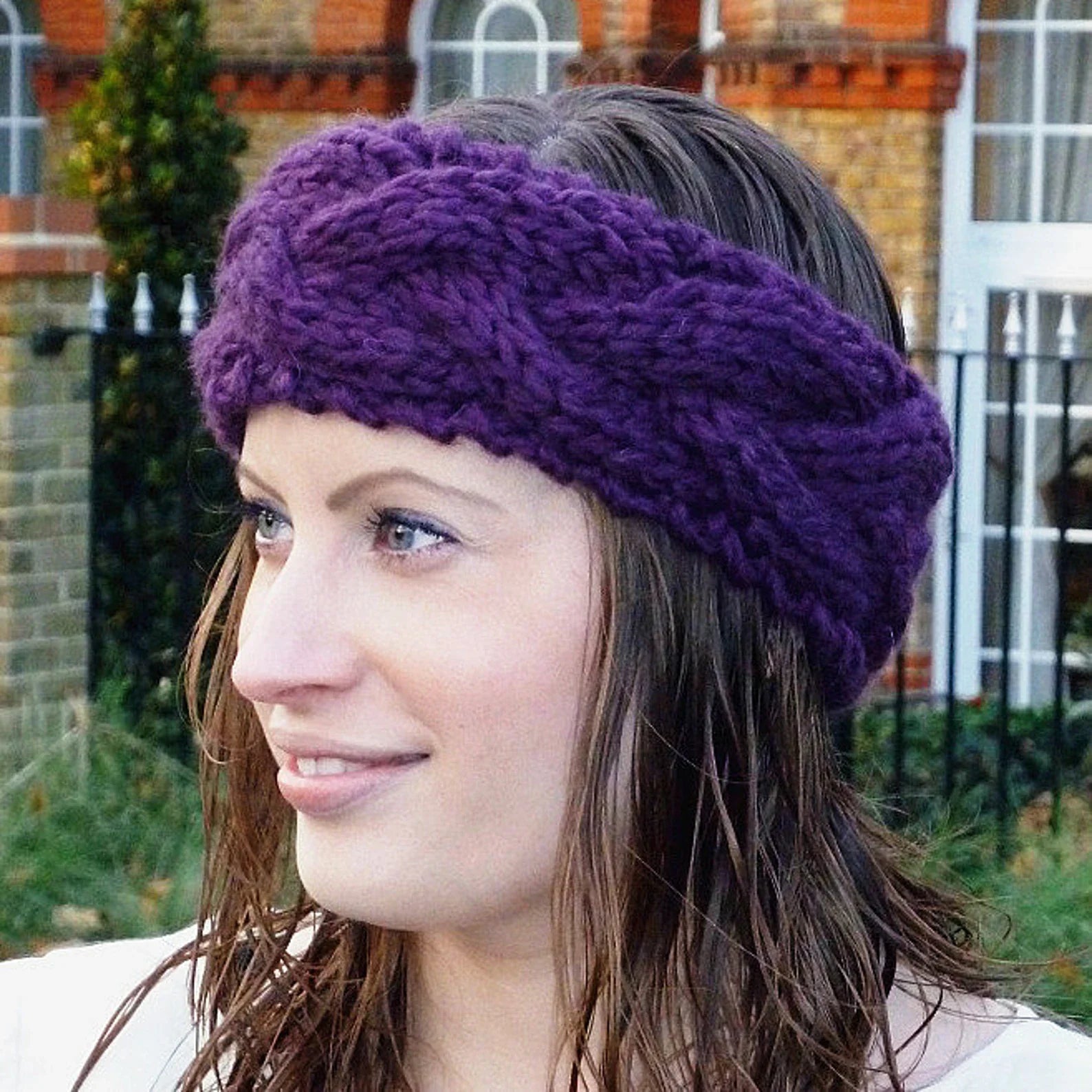 PDF knitting pattern - cable plait headband